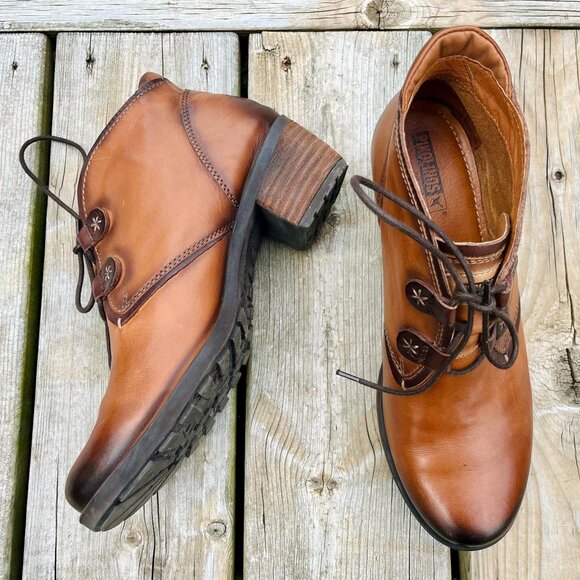 Women's PIKOLINOS Brown Leather Ankle Boots Size 42 - Picture 3 of 10